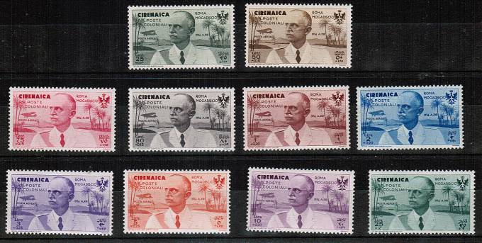 (ItalKolony_Cirenaica_127-136(1) Cirenaica Mi №№127-136** (Mi 375 eu, Sas. 500 eu)