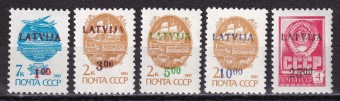 Латвия - кат. №335-339
