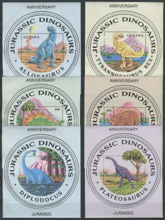 (Dinozavr_nabor_105(1) Набор марок Динозавры. Guyana