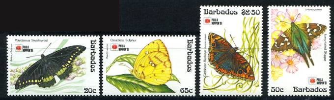 (Barbados_782-85(1) Бабочки. Каталог №782-785