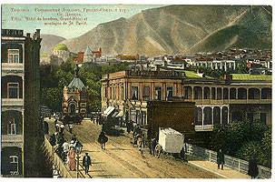 (Tiflis-02) Тифлис.э Гостинница Лондон. Гранд-Отель и гора Св.Давида.