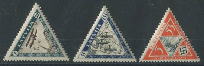 (StampLatvija_225A-227A(2) Кат. №225A-227A **