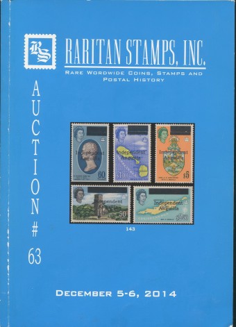 Raritan stamps - каталог аукциона - №63 - 5-6 декабря 2014