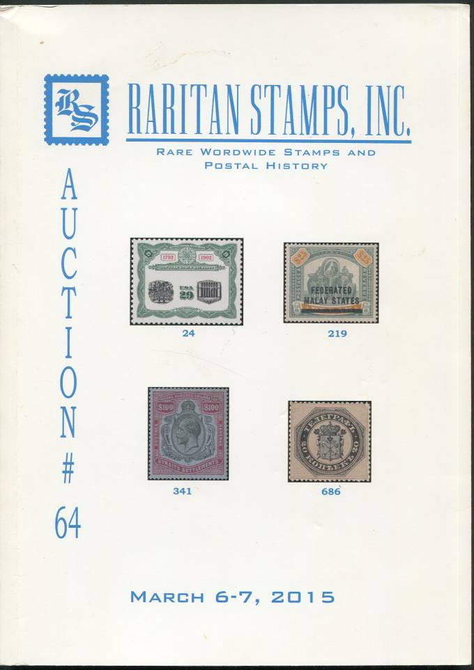 Raritan stamps - каталог аукциона - №64 - 6-7 марта 2015