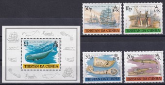 Тристан-да-Кунья - кат. №447-450,BL21