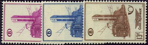 (Belg_train_041-43) Бельгия. Каталог Михель №41-43**