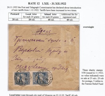 (RSFSR_conv_039) РСФСР Простое письмо. Тариф №12. Марка №58