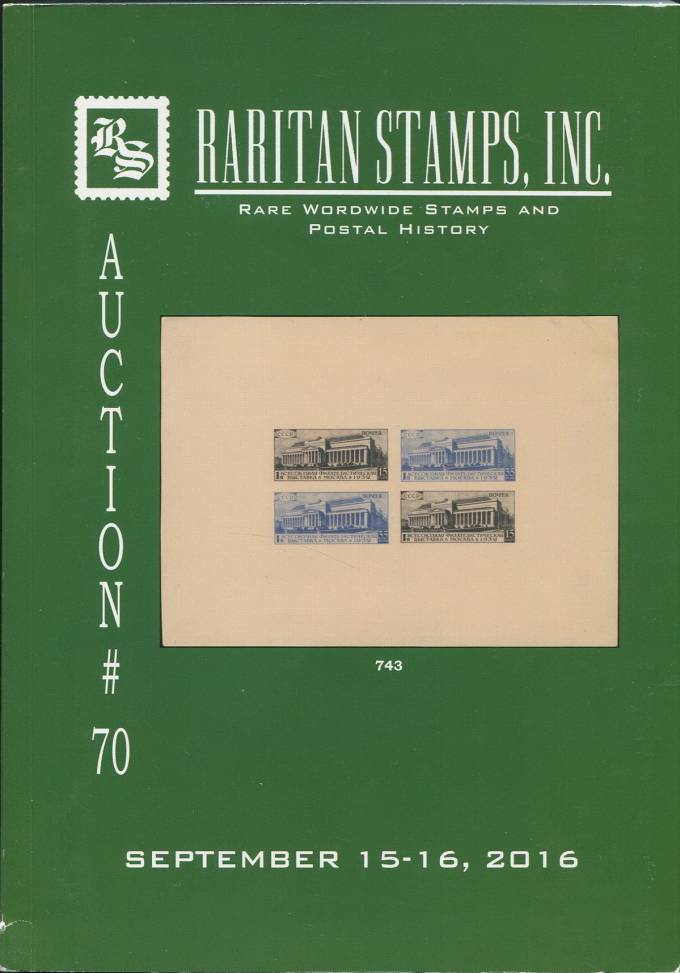 Raritan stamps - каталог аукциона - №70 - 15-16 сентября 2016