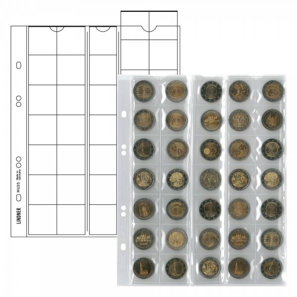 (MU35)Листы "UNIVERSAL" для 35 монет до 27 мм   