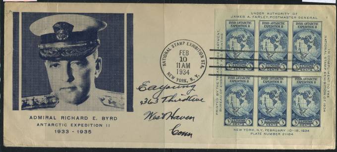 (PP_IS_003).1934.Конверт, посвящённый II экспедиции Р.Бэрда в Антарктиду