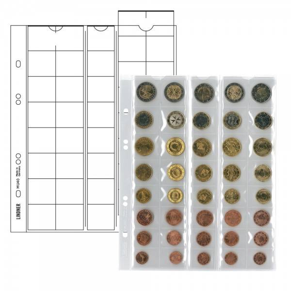 (MU40)Листы "UNIVERSAL" для 40 монет от 17до 27 мм   