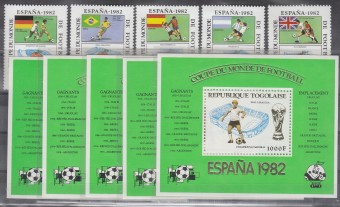 (Footbal_077) Марки футбол №1542-1546 Бл. №177-181