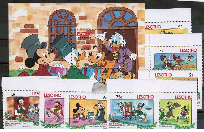 (WD_Lesotho_Set(2) Лесото. Уолд Дисней. Серия с блоком