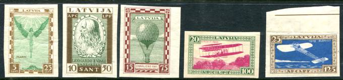 (StampLatvija_210В-14В(1) Кат. №210В-214В * следы от наклеек