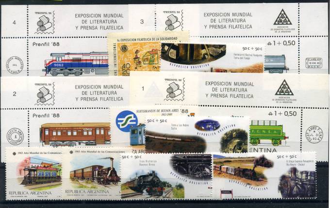 (Nabor_train_002) Набор марок Аргентина.