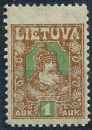 (StampLietuvos_095(1) Кат. №95* (отскок перфор.)