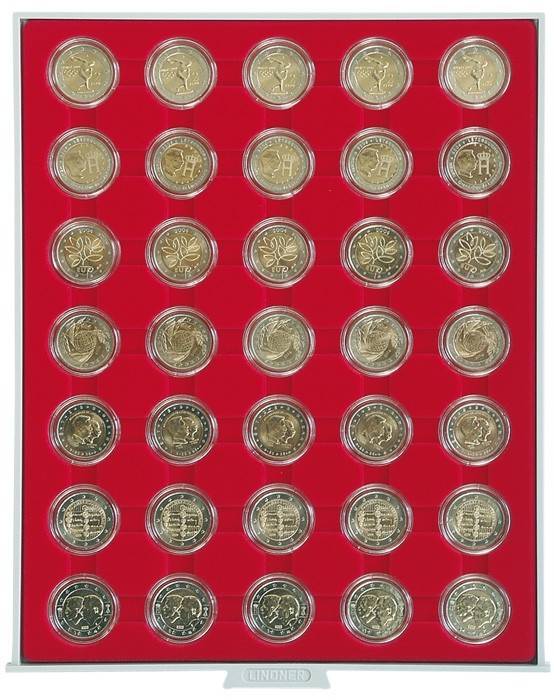 Бархатные вкладыши ( светло-красного цвета) 32 мм (32/2530Е)
