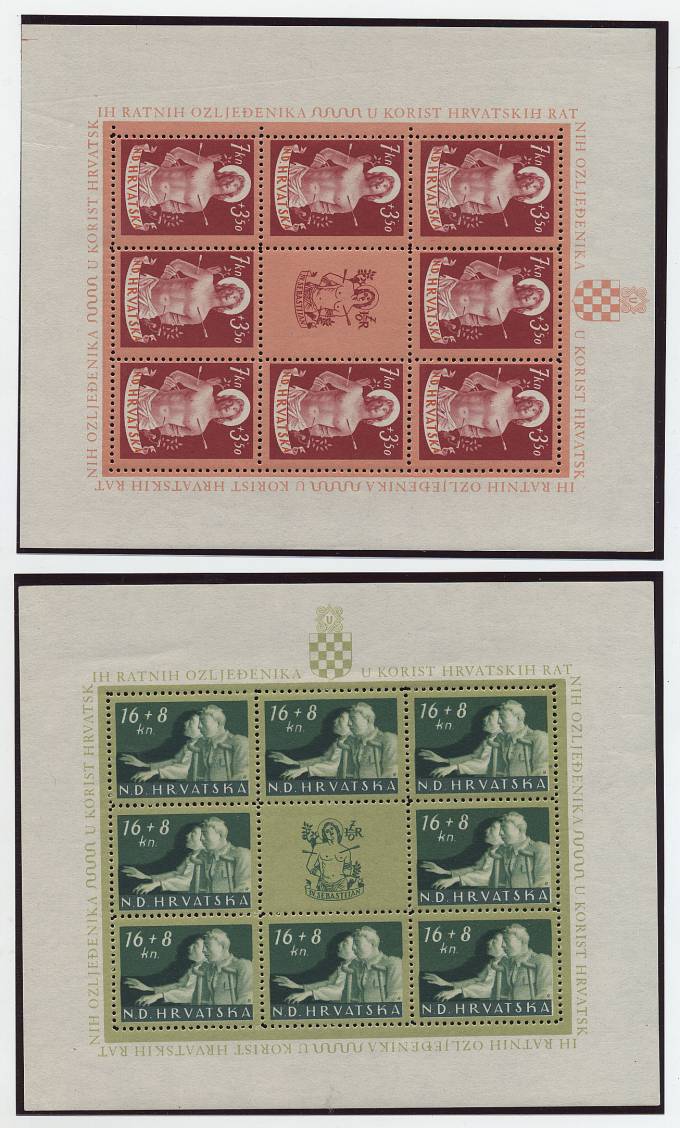 Kroatien_154-157-L(1) Хорватия. 1944 г.№154-157, м.листы.,**, ид.кач.