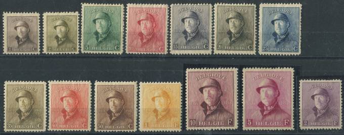 (Belgie_stamp_0145-154, 155-158(1) Бельгия №145-154*, 155-158**
