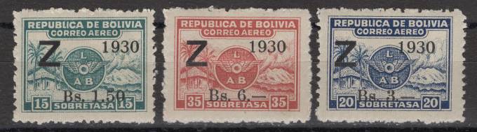Боливия - кат. №185-187
