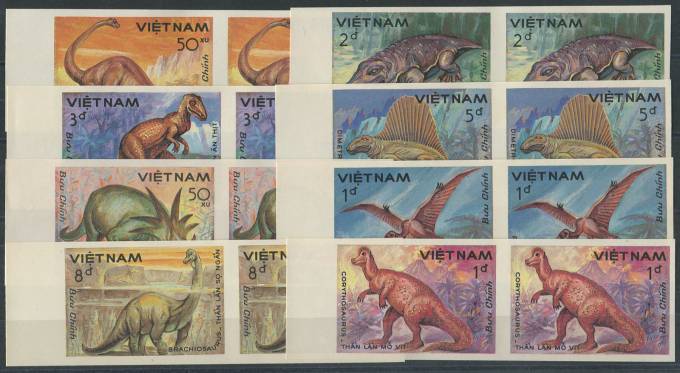 (Dinozavr_nabor_048(2) Набор марок Динозавры. Viet Nam 1479-1486, **, пары