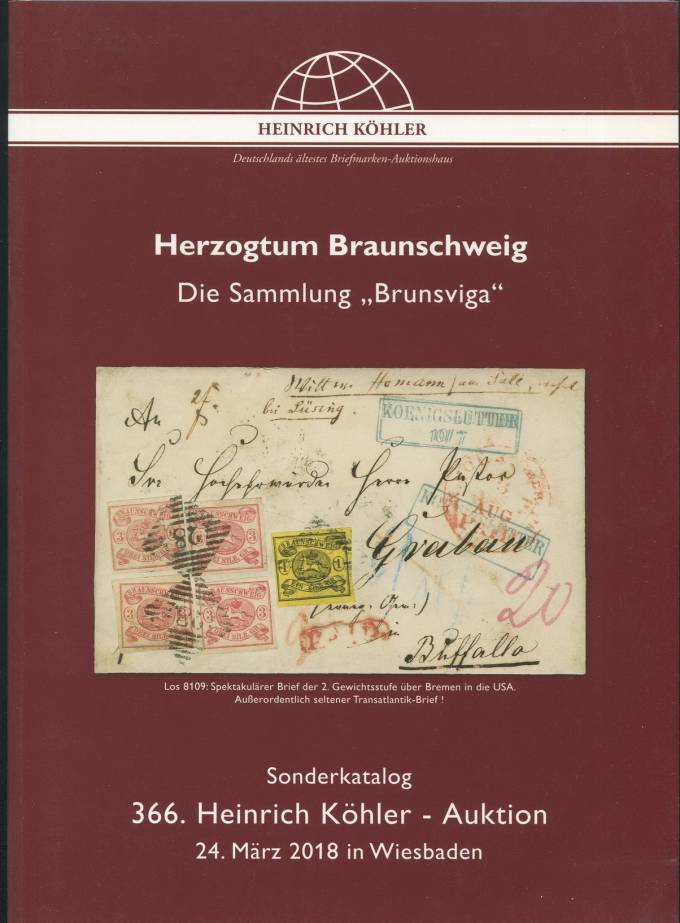 Heinrich Kohler - каталог аукциона - Герцогство Брауншвейг