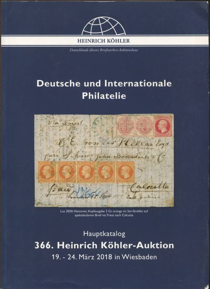 Heinrich Kohler - каталог аукциона - Немецкая и Международная филателия