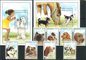 (Dogs stamp_098(1) Марки собаки Bl №256-257 3732-39