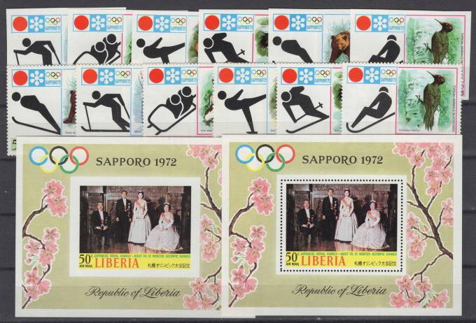 Либерия - кат. №810A-815A,810B-815B,BL58A,BL58B