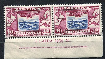 (StampLietuvos_366(1) №366,*, с выходными данными на полях