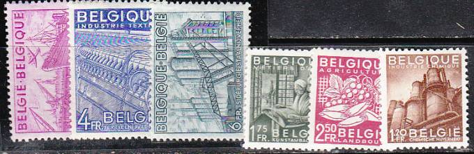 (Belgie_stamp_0805, 808, 809, 811, 813, 815(1) Бельгия  №805*, 808*, 809*, 811**, 813**, 815**