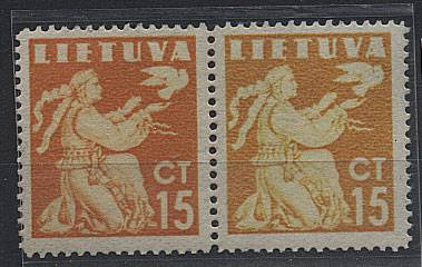 (StampLietuvos_439(1) №439, **, сцепка из двух цветов
