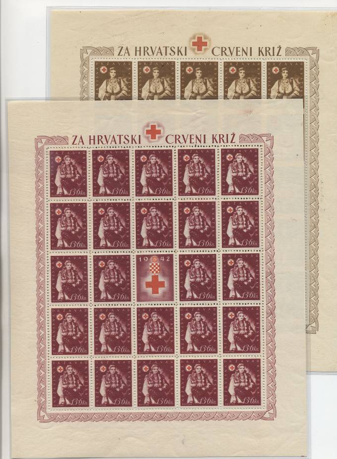 Kroatien_086-090-L(1) Листы марок №86-90,**, ид.кач. (576 евро по маркам)
