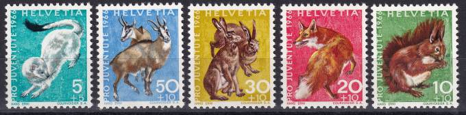 Швейцария - кат. №845-849