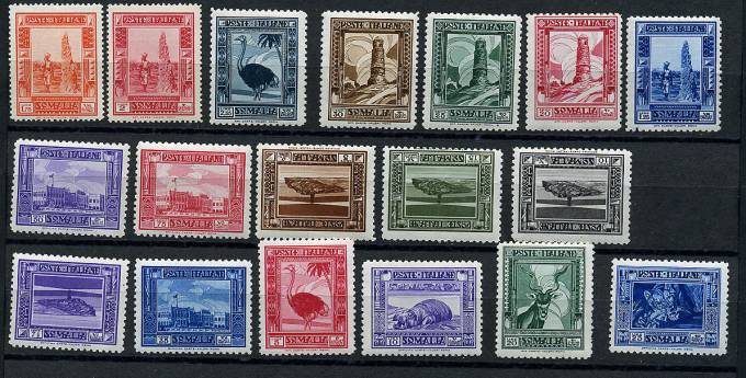 ItlSomali_171-186(Итальянское Сомали.1932г.Михель№№171-186(**/*),следы накл. и идел.кач.