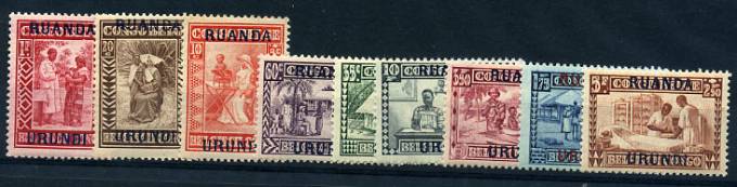 (Ruanda-Urundi 0081-89(1) №№81-89 (**) , ид.кач.