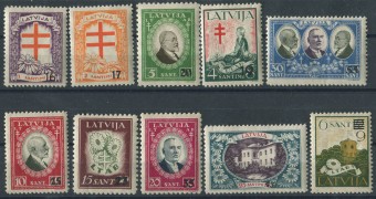  (StampLatvija_180-189(1) Кат. №180-189 **