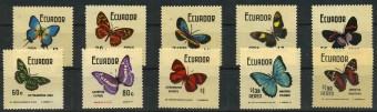 (Ecuador-1476-87(1) Эквадор Бабочки. кат. №№1476-1487 **