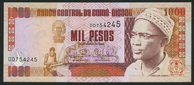  (Bank_Afriсa_013)Банкнота GUINE-BISSAU(Гвине́я-Биса́у) - 1000 Рeco 1993 г (UNC) 