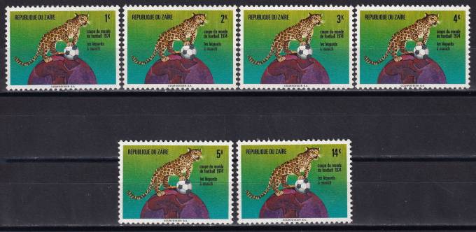 Заир - кат. №484-489