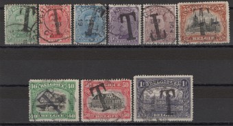 Бельгия - кат. Scott №T17-T25