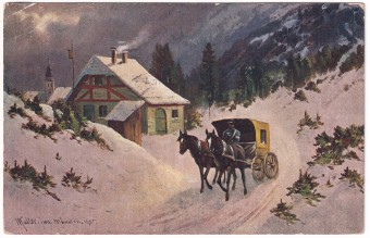 Австрия - Открытка - Повозка