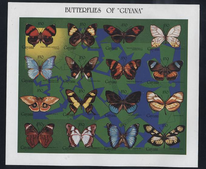 (Guyana_4731-4746bz(3) Без зубцовый лист марок 4731-4746,**