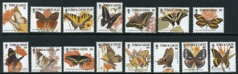 (Turks_Buterfly_001)Турк и Какос.№1637-1651. Бабочки 