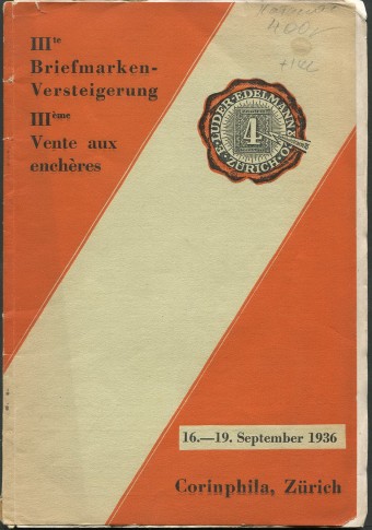 Cornphila - каталог аукциона - 16-19 Сентября 1936 г.