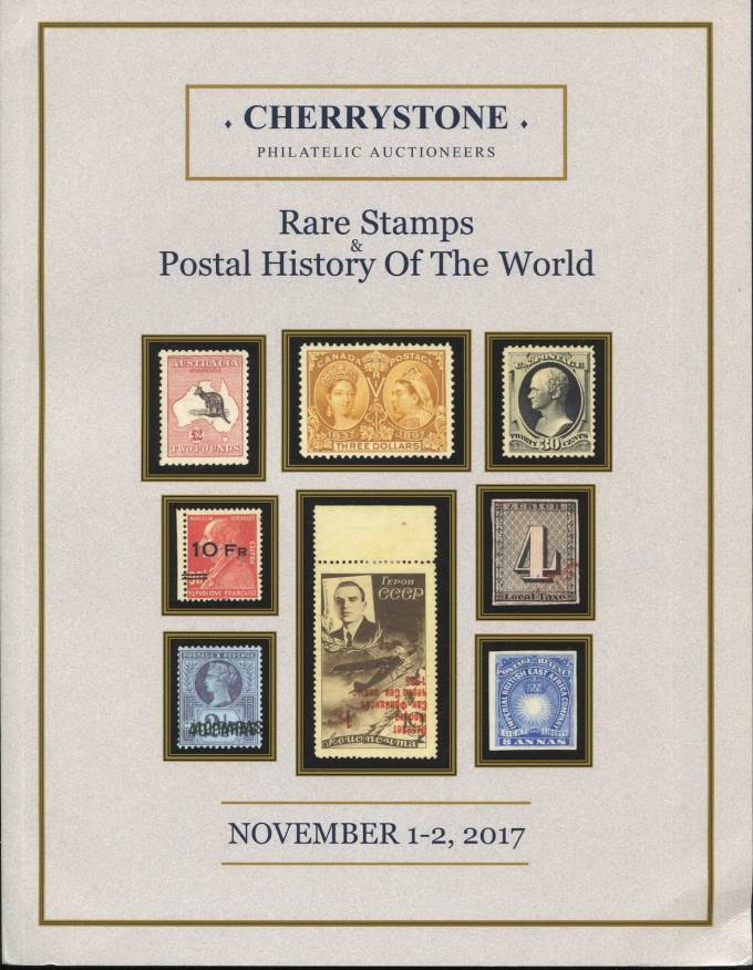 Cherrystone - каталог аукциона - 1-2 ноября 2017 - Редкие марки и ПО всего мира