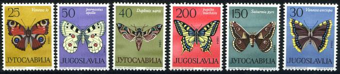 (Jugosl_1069-74(1) Бабочки. Каталог №1069-1074