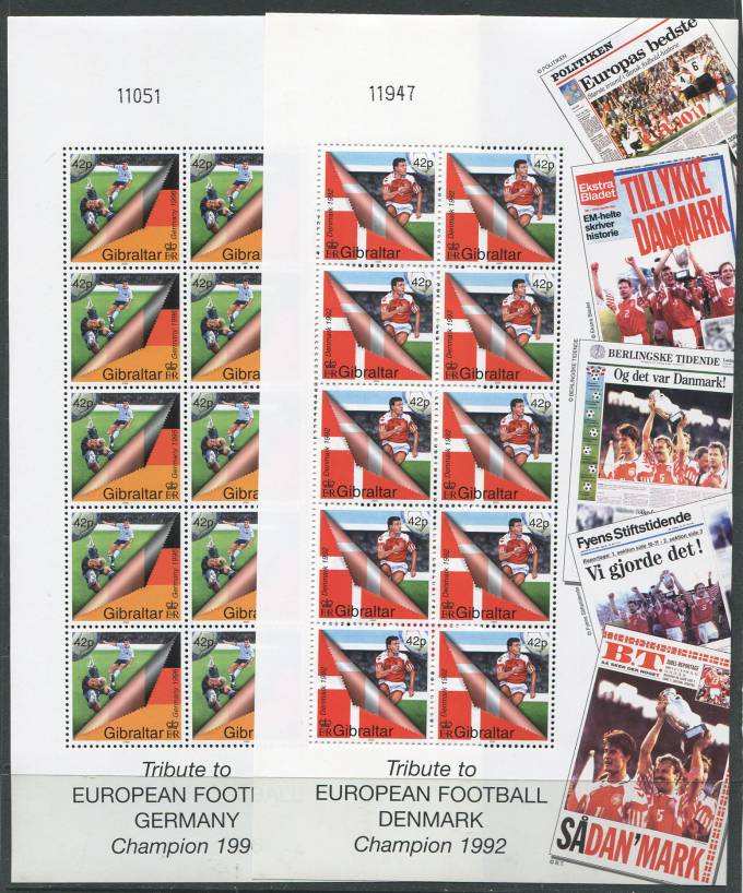 (Gibraltar_stamp_0909-913, Bl.40(1) Гибралтар, малые листы №909-913 (нет малого листа №913), Бл. 40 **