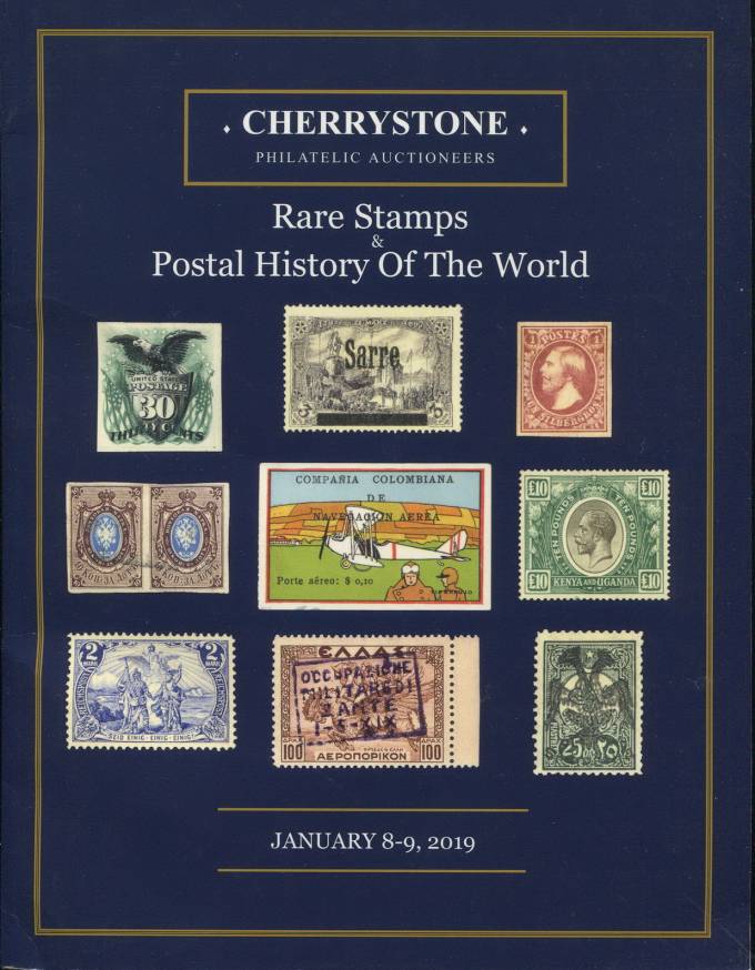 Cherrystone - каталог аукциона - 8-9 января 2019 - Редкие марки и ПО всего мира
