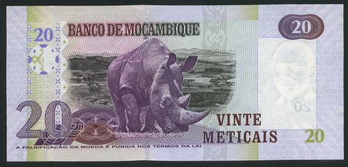  (Bank_Afriсa_030) Банкнота MOCAMBIQ(Мозамбик) - 20 Meticais 2006 г (UNC)